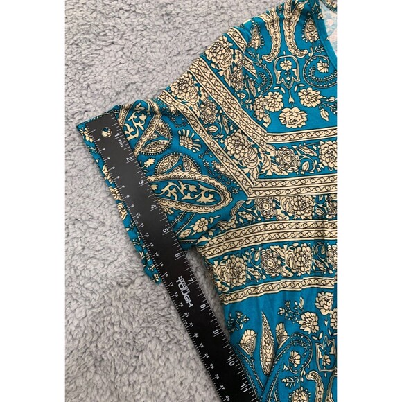 Women's Longyuan Billowy Shortsleeve Blouse Size XL Paisley-like design - Picture 12 of 13